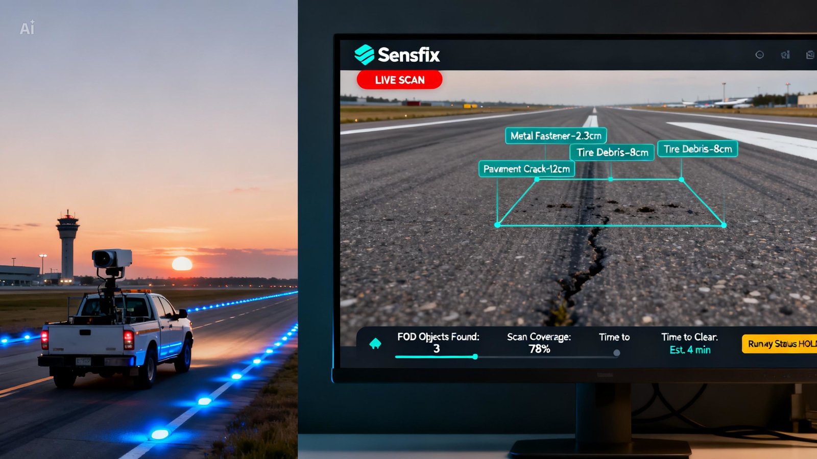 Runway FOD detection and pavement inspection